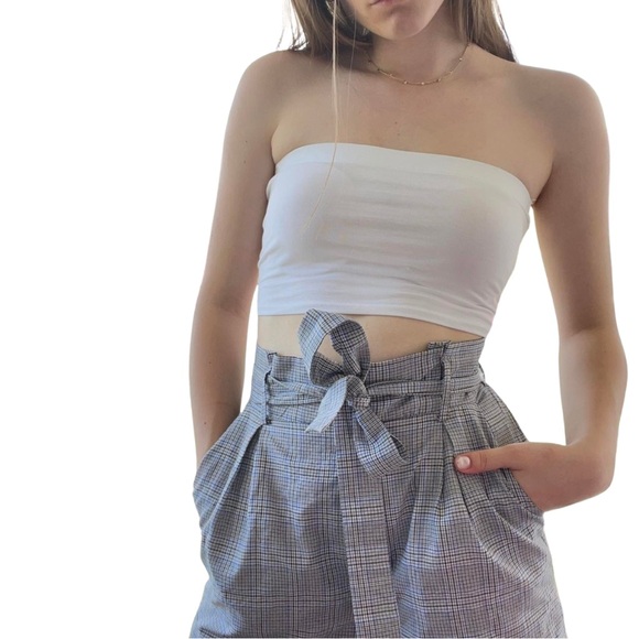 Forever 21 grey plaid shorts. - Picture 2 of 3